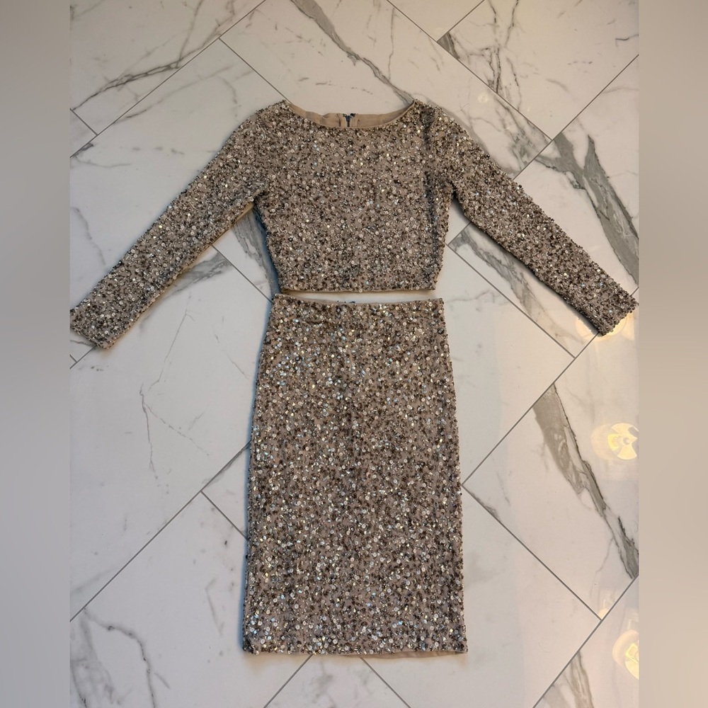 Alice And Olivia Matching Sequin Set In Champagne - image 1